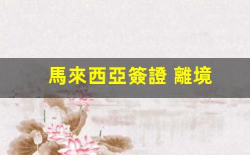 馬來西亞簽證 離境(馬來西亞簽證中心)